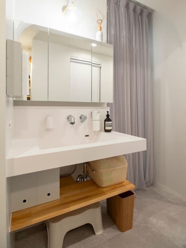 中古マンションのリノベーション後の洗面台