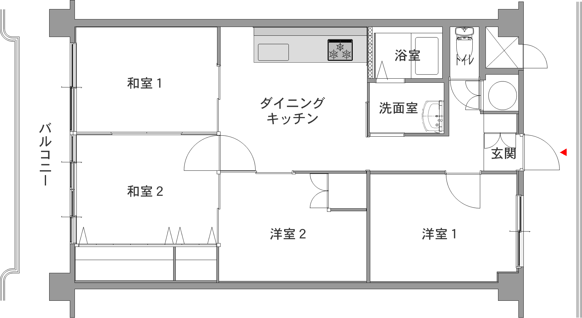 中古マンションのリノベーション前の間取り図