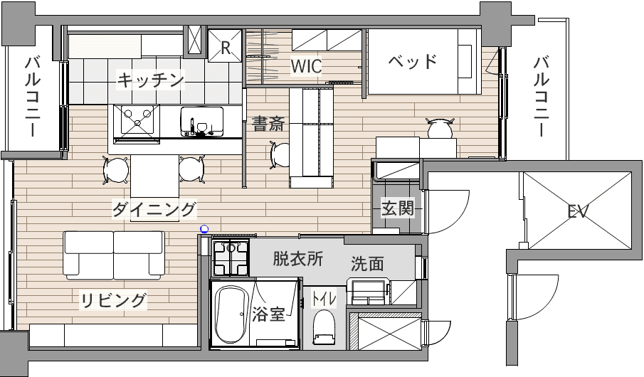 中古マンションのリノベーション後の間取り図