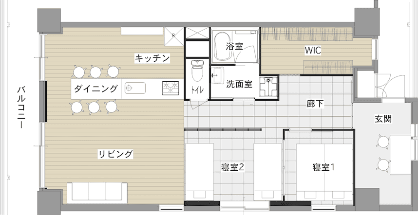 中古マンションのリノベーション後の間取り図
