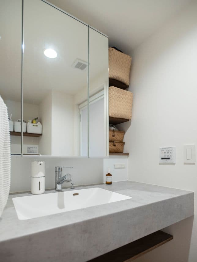 中古マンションのリノベーション後の洗面台