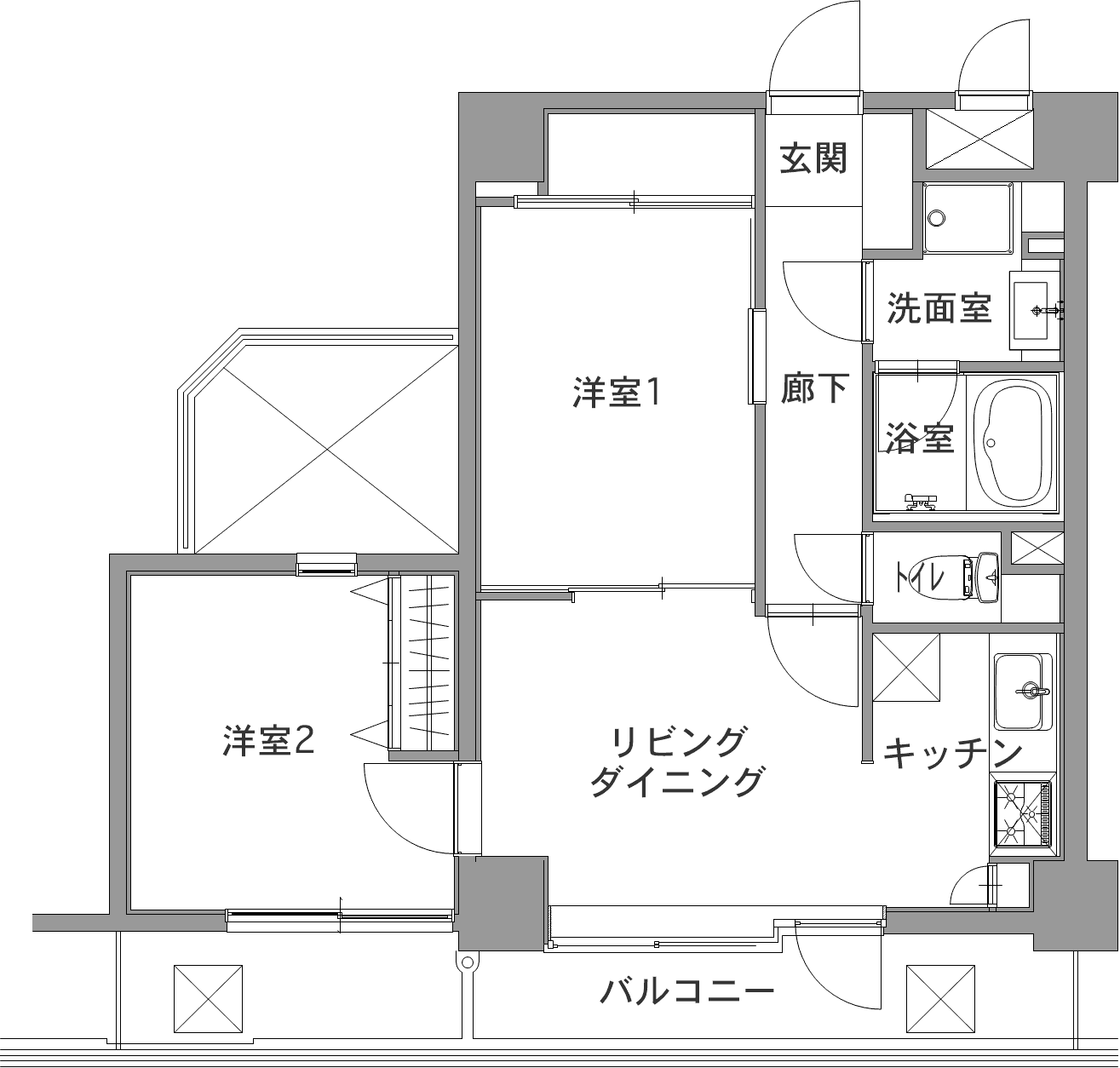 中古マンションのリノベーション前の間取り図