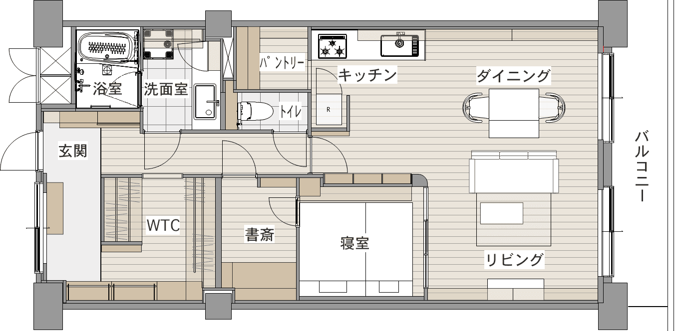 中古マンションのリノベーション後の間取り図