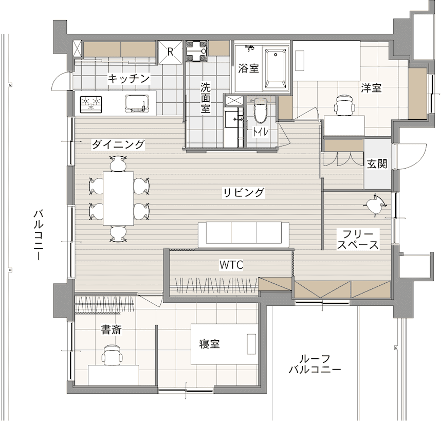 中古マンションのリノベーション後の間取り図
