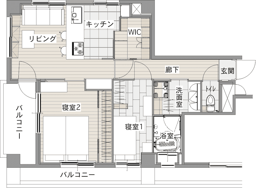 中古マンションのリノベーション後の間取り図