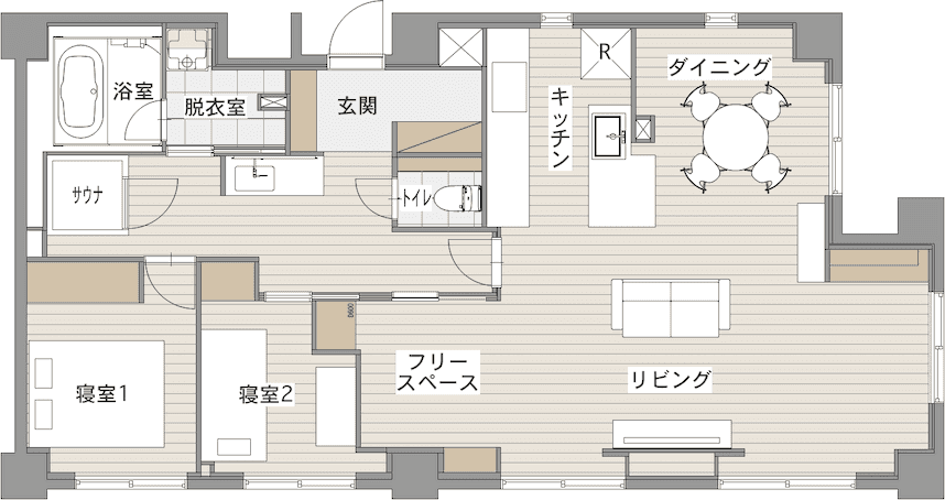 中古マンションのリノベーション後の間取り図